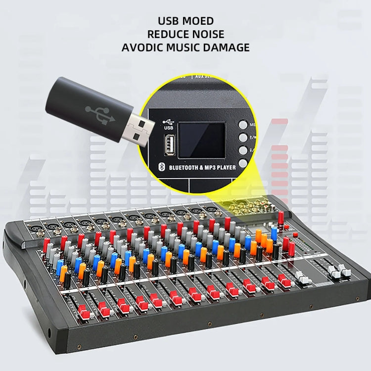 XTUGA CT120X 12-Channels Audio Mixer DJ Mixing Console with 48V Power Supply(UK Plug)