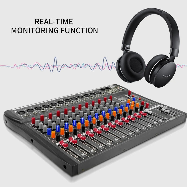 XTUGA CT120X 12-Channels Audio Mixer DJ Mixing Console with 48V Power Supply(AU Plug)