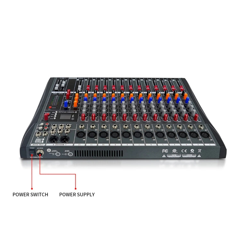 XTUGA CT120X 12-Channels Audio Mixer DJ Mixing Console with 48V Power Supply(AU Plug)