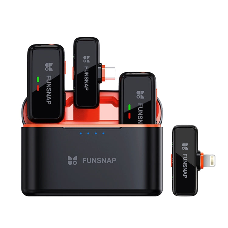 FUNSNAP S6 Lavalier Wireless Microphone, 2 RX + 2 TX with Charging Case