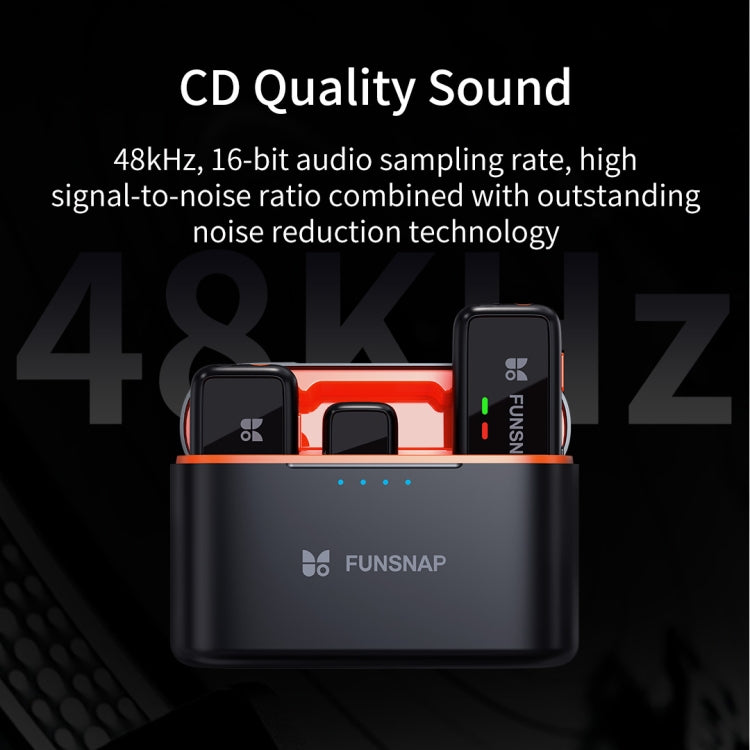 FUNSNAP S6 Lavalier Wireless Microphone, 2 RX + 2 TX with Charging Case