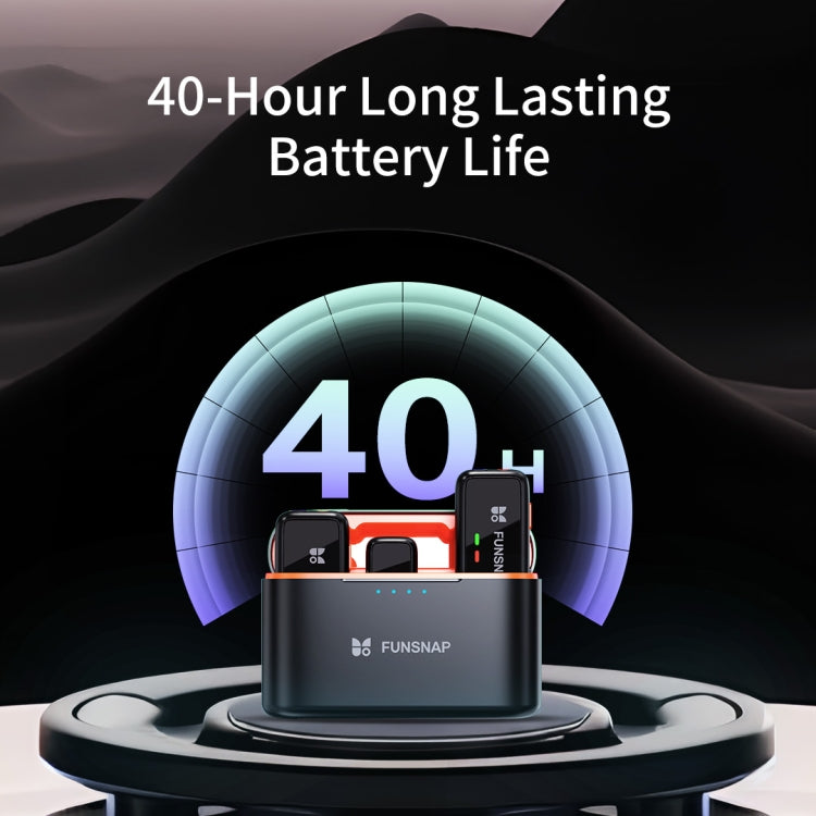 FUNSNAP S6 Lavalier Wireless Microphone, 8 Pin RX + 2 TX with Charging Case