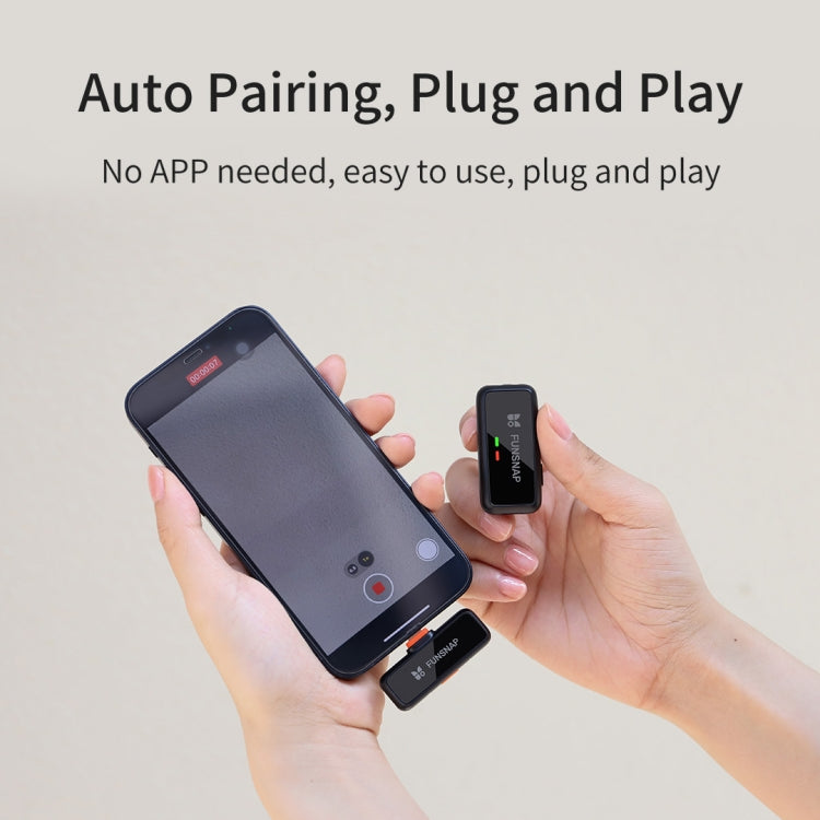 FUNSNAP S6 Lavalier Wireless Microphone, 8 Pin RX + 1 TX