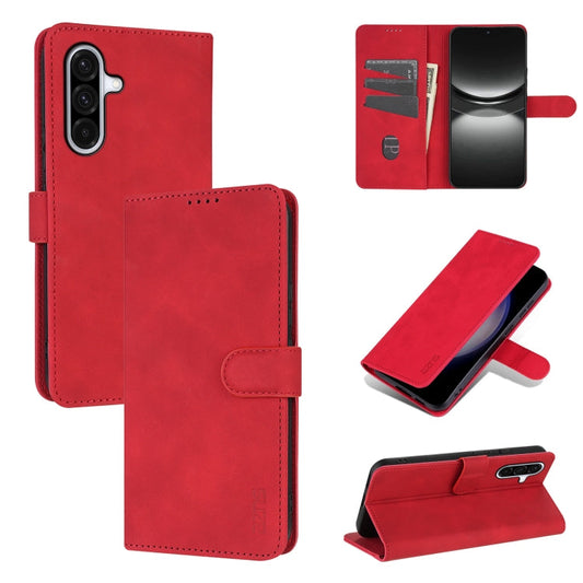 For Samsung Galaxy A36 AZNS Skin Feel Calf Texture Flip Leather Phone Case(Red)