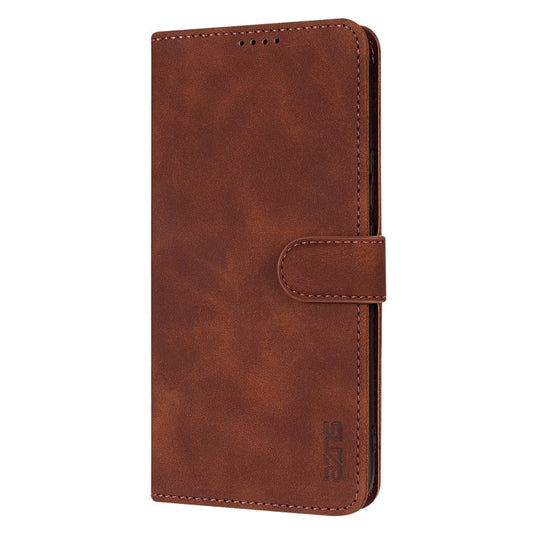 For Samsung Galaxy A36 AZNS Skin Feel Calf Texture Flip Leather Phone Case(Brown)
