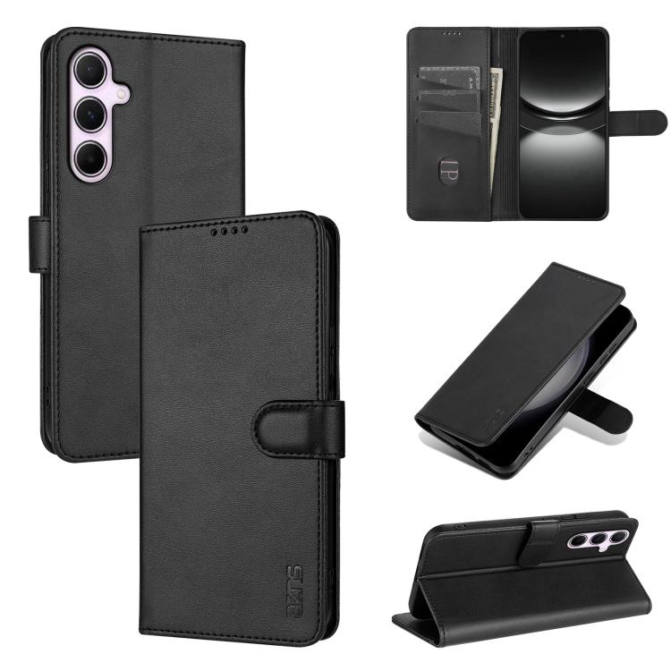 For Samsung Galaxy A56 5G AZNS Skin Feel Calf Texture Flip Leather Phone Case(Black)