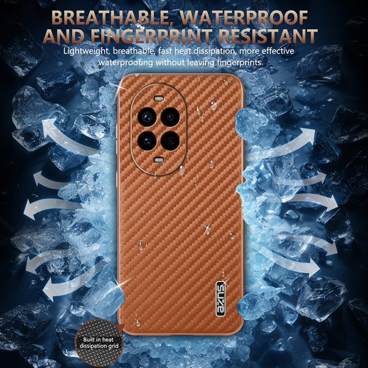 For Huawei nova 13 Pro AZNS Electroplated Edge Carbon Fiber Texture Phone Case(Blue)