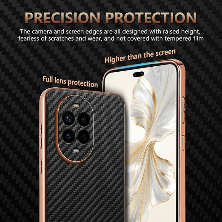 For Huawei nova 13 Pro AZNS Electroplated Edge Carbon Fiber Texture Phone Case(Green)