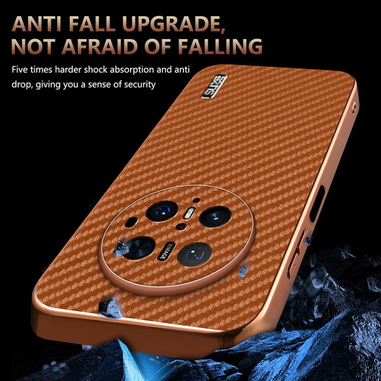 For Huawei Mate 70 Pro / 70 Pro+ AZNS Electroplated Edge Carbon Fiber Texture Phone Case(Black)