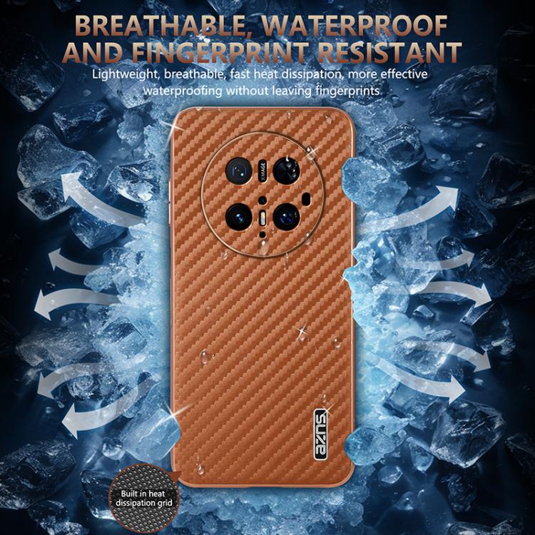 For Huawei Mate 70 Pro / 70 Pro+ AZNS Electroplated Edge Carbon Fiber Texture Phone Case(Green)