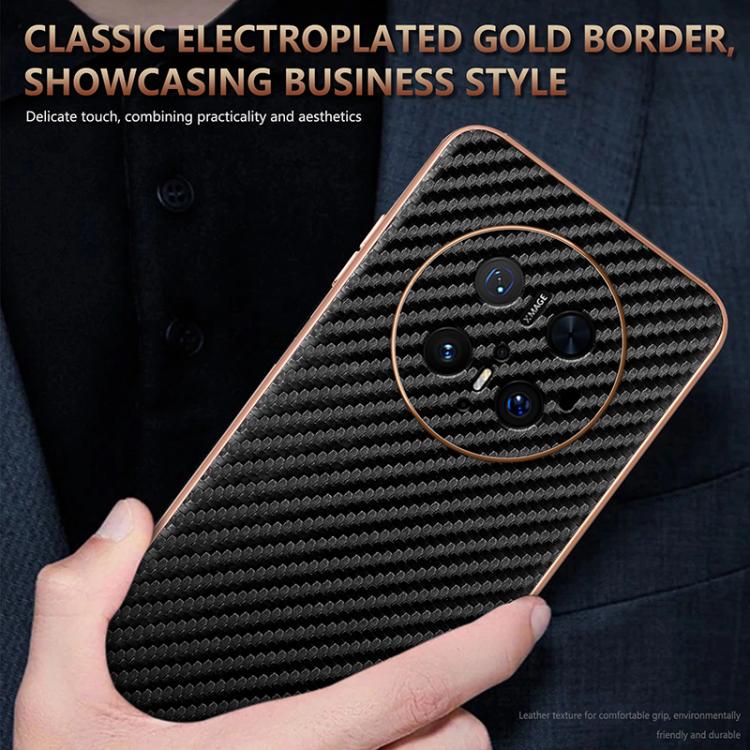 For Huawei Mate 70 Pro / 70 Pro+ AZNS Electroplated Edge Carbon Fiber Texture Phone Case(Green)