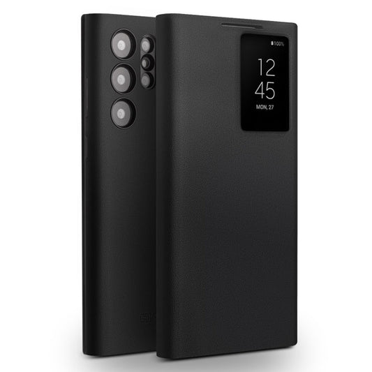 For Samsung Galaxy S23 Ultra 5G QIALINO Magnetic Genuine Leather Phone Case(Black)