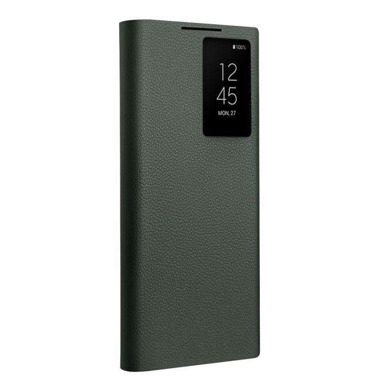 For Samsung Galaxy S24 Ultra 5G QIALINO Magnetic Genuine Leather Phone Case(Green)