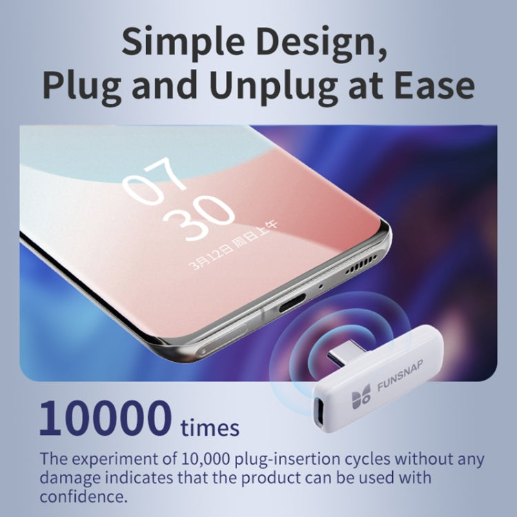 FUNSNAP M2 1 TX + 2 RX Digital Noise Reduction Wireless Microphone Mic Tok, Version:Type-C(White)