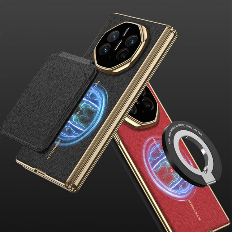 For Huawei Mate XT Ultimate Design GKK Phantom Leather MagSafe Frame Phone Case(White)