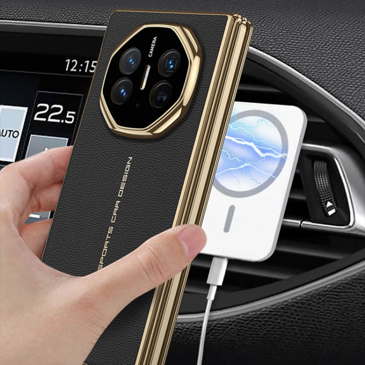 For Huawei Mate XT Ultimate Design GKK Phantom Leather MagSafe Frame Phone Case(White)