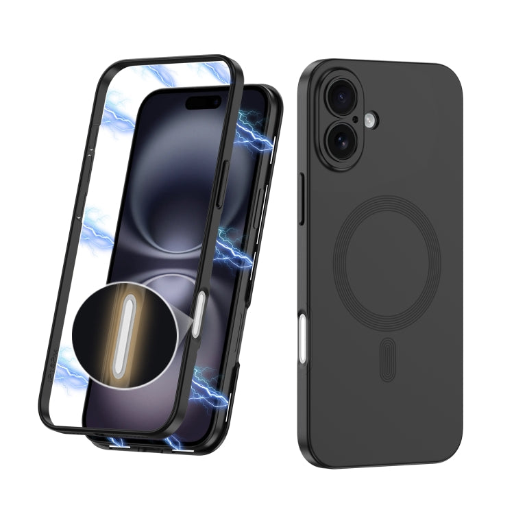 For iPhone 16 Plus GKK MagSafe Full Coverage Phone Case(Black)