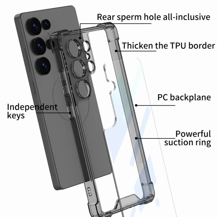 For Samsung Galaxy S25 Ultra 5G GKK Airbag Shockproof Full Coverage Phone Case(Transparent Black)
