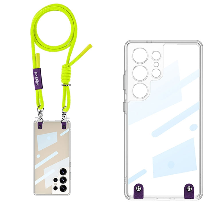 For Samsung Galaxy S25 Ultra 5G GKK Space Series Full Coverage Phone Case with Crossbody Rope(Yellow)
