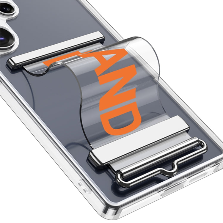 For Samsung Galaxy S25 Ultra 5G GKK Space Series Clear Wristband Holder Phone Case(Transparent Red)