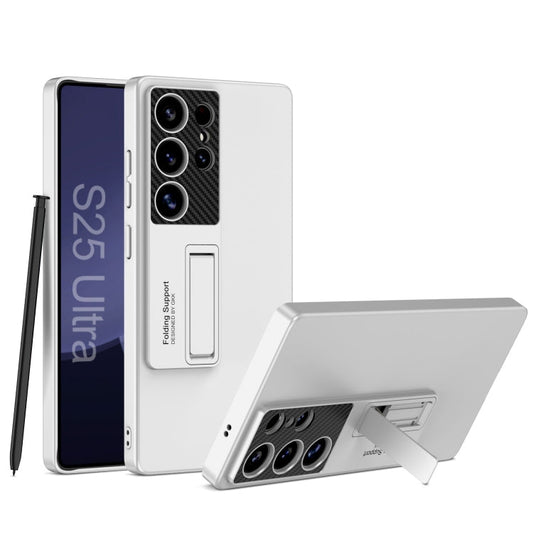 For Samsung Galaxy S25 Ultra 5G GKK Ultra-thin Shockproof Phone Case with Holder / Pen(Silver)