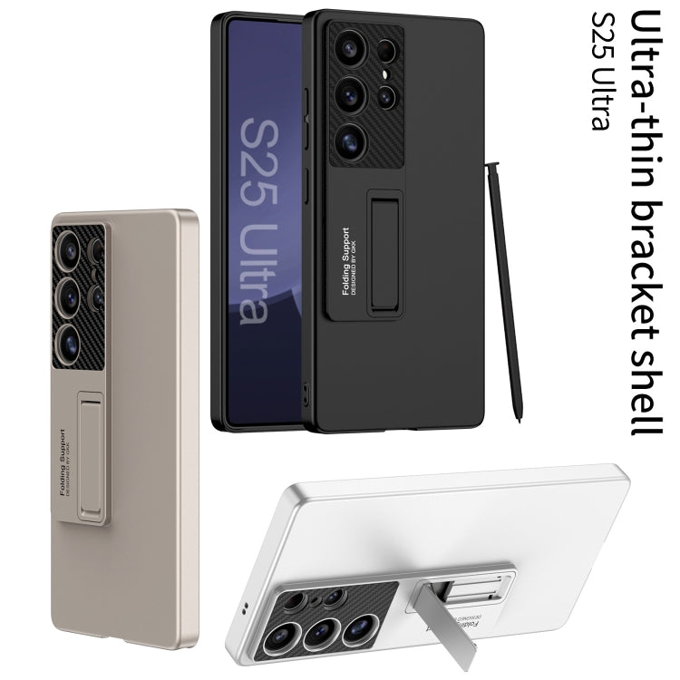For Samsung Galaxy S25 Ultra 5G GKK Ultra-thin Shockproof Phone Case with Holder / Pen(Titanium Gray)