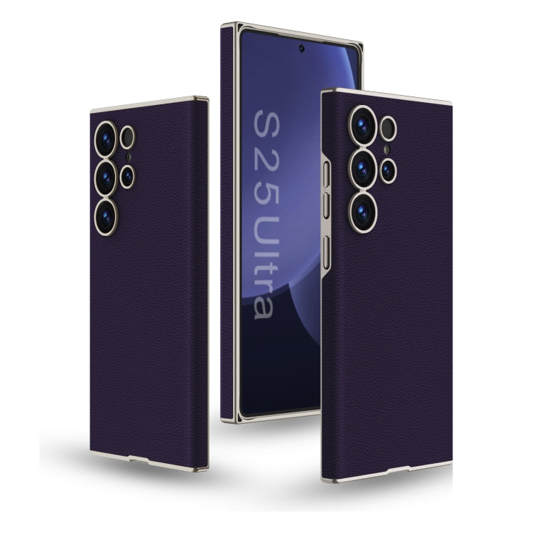For Samsung Galaxy S25 Ultra 5G GKK Skin-feeling Leather Curved Phone Case(Purple)