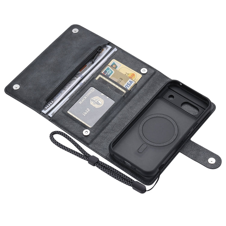 For Google Pixel 8a ViLi GVB Series MagSafe Magnetic RFID Leather Phone Case(Black)