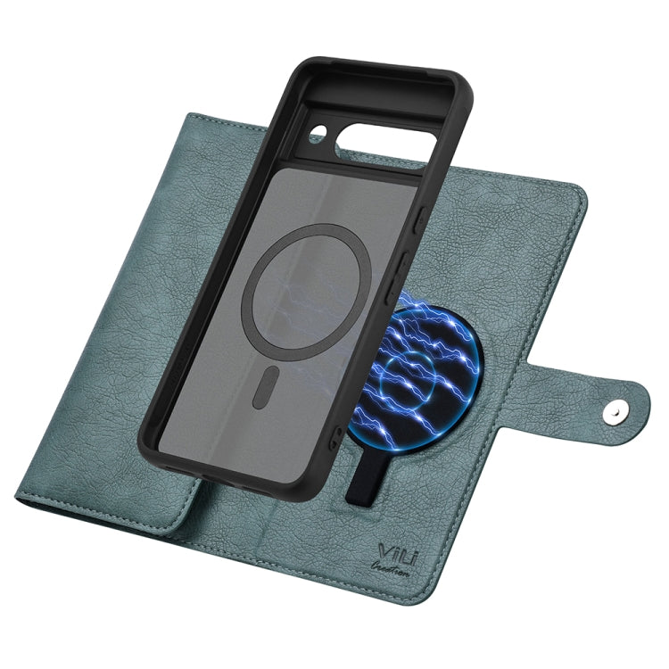For Google Pixel 8a ViLi GVB Series MagSafe Magnetic RFID Leather Phone Case(Green)