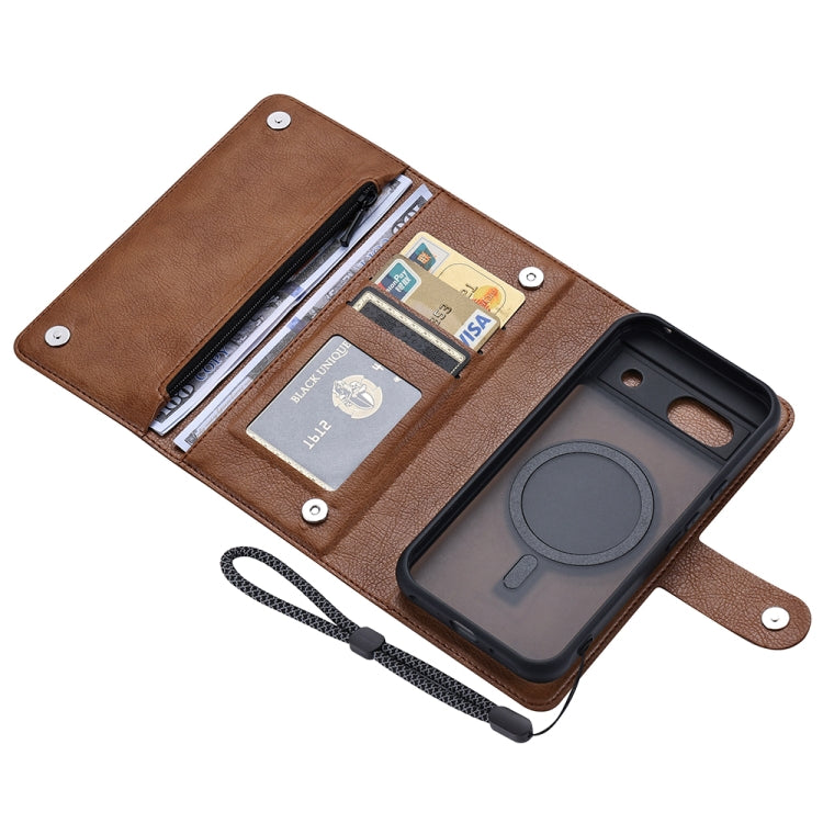 For Google Pixel 8a ViLi GVB Series MagSafe Magnetic RFID Leather Phone Case(Brown)