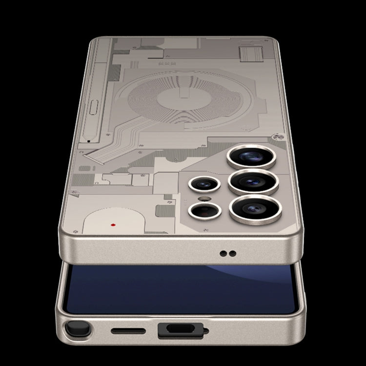 For Samsung Galaxy S25 Ultra 5G GKK AG Craft Skin Feel Circuit Diagram Edition Full Coverage Phone Case(Silver)