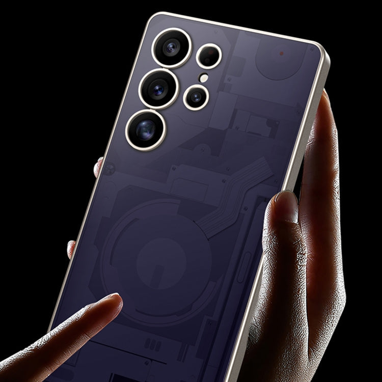 For Samsung Galaxy S25 Ultra 5G GKK AG Craft Skin Feel Circuit Diagram Edition Full Coverage Phone Case(Silver)