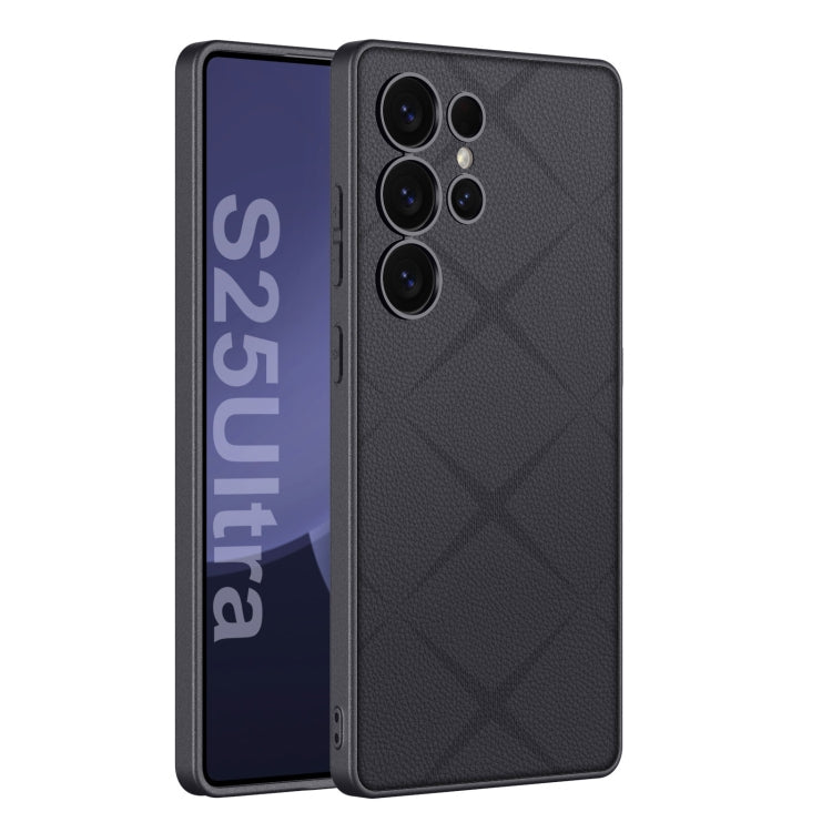 For Samsung Galaxy S25 Ultra 5G GKK Asterism Metal Paint Skin Feel Leather Full Coverage Phone Case(Black)