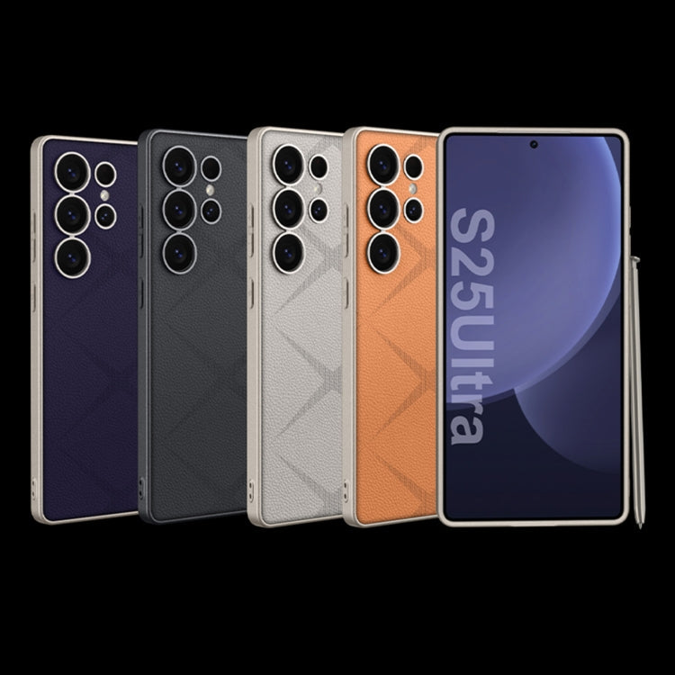 For Samsung Galaxy S25 Ultra 5G GKK Asterism Metal Paint Skin Feel Leather Full Coverage Phone Case(Orange)