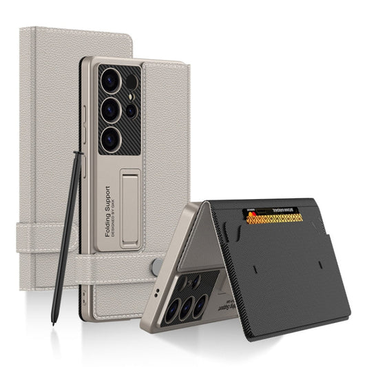 For Samsung Galaxy S25 Ultra 5G GKK Flip Wallet Leather Phone Case, Without Pen(Grey)