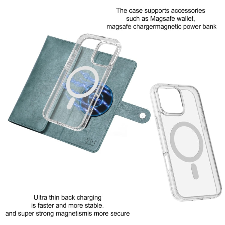 For iPhone 15 Pro Max ViLi GVS-C Series MagSafe Magnetic RFID Leather Flip Phone Case(Green)