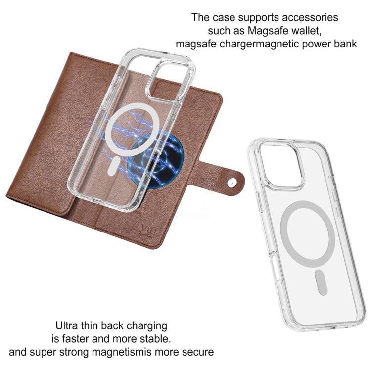 For iPhone 15 Plus ViLi GVS-C Series MagSafe Magnetic RFID Leather Flip Phone Case(Brown)