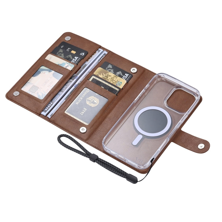 For iPhone 14 Pro Max ViLi GVS-C Series MagSafe Magnetic RFID Leather Flip Phone Case(Brown)