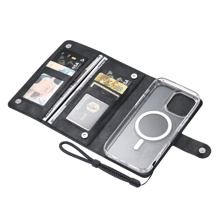 For iPhone 14 Plus ViLi GVS-C Series MagSafe Magnetic RFID Leather Flip Phone Case(Black)
