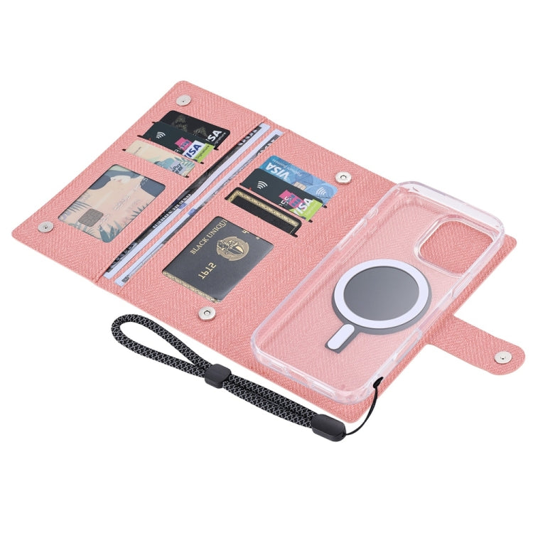 For iPhone 14 ViLi GBS-C Series MagSafe Magnetic RFID Leather Flip Phone Case(Pink)