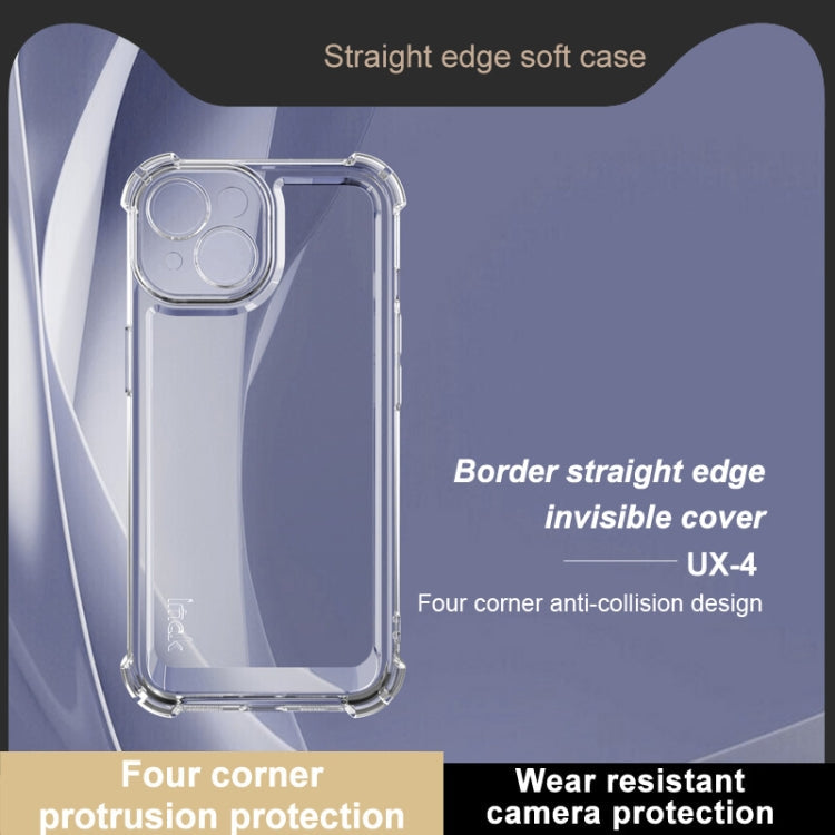 For iPhone 15 Plus imak UX-4 Series Four-corner Shockproof Phone Case(Transparent)