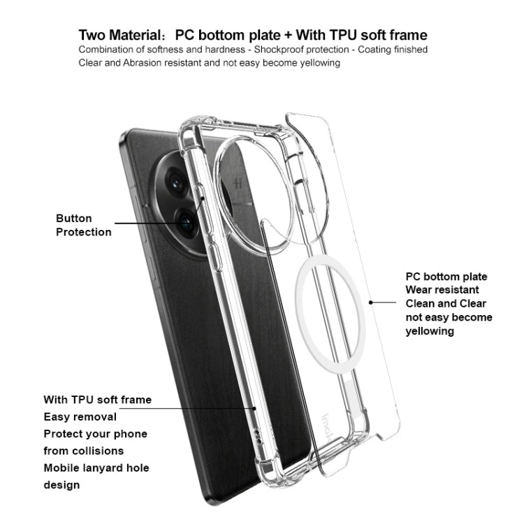 For OnePlus 13 imak Space Shield PC + TPU Airbag Shockproof MagSafe Phone Case(Transparent)