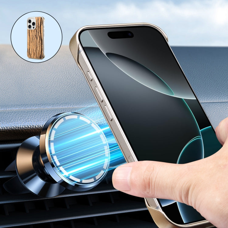 For iPhone 16 Pro Denior A18 WoodenPaint MagSafe Phone Case(Tree Pattern)