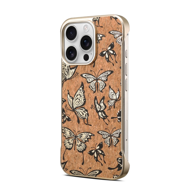For iPhone 14 Pro Denior A18 WoodenPaint MagSafe Phone Case(Butterflies)