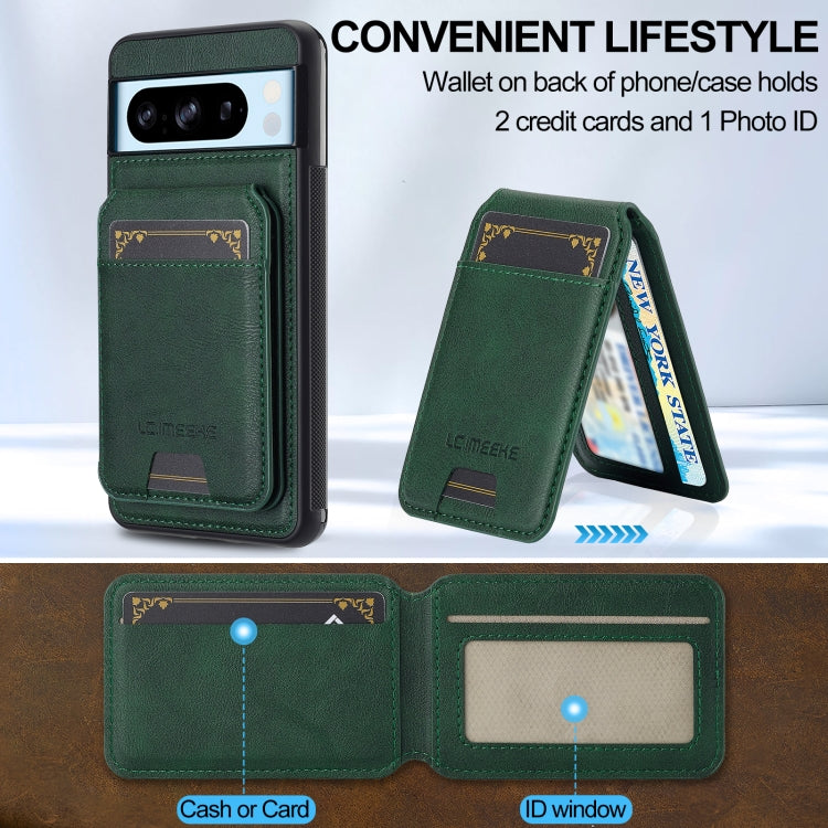 For Google Pixel 8 Pro LC.IMEEKE L3 Series Detachable RFID Card Bag Magsafe Phone Case(Green)