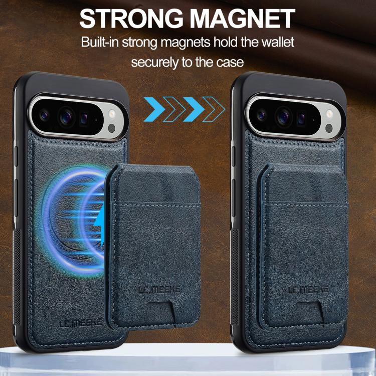 For Google Pixel 10 / 10 Pro LC.IMEEKE L3 Series Detachable RFID Card Bag Magsafe Phone Case(Blue)