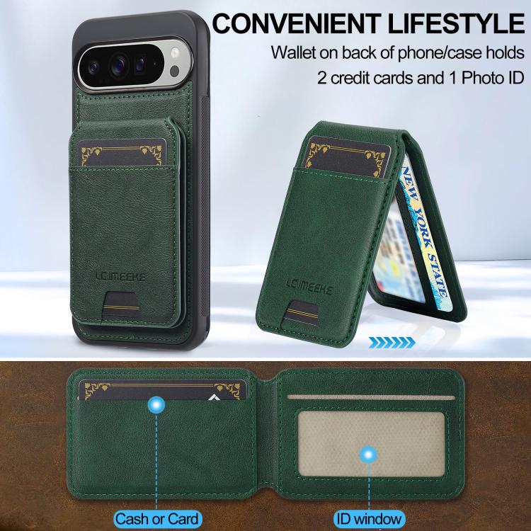 For Google Pixel 10 / 10 Pro LC.IMEEKE L3 Series Detachable RFID Card Bag Magsafe Phone Case(Green)