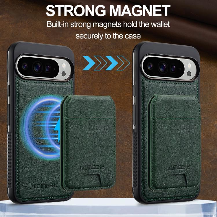 For Google Pixel 10 / 10 Pro LC.IMEEKE L3 Series Detachable RFID Card Bag Magsafe Phone Case(Green)