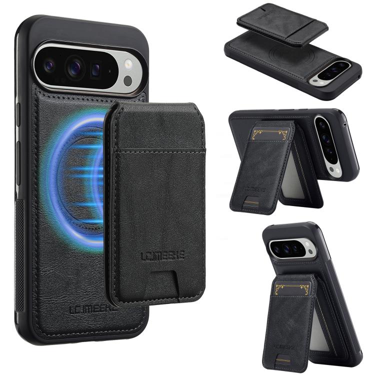 For Google Pixel 10 Pro XL LC.IMEEKE L3 Series Detachable RFID Card Bag Magsafe Phone Case(Black)