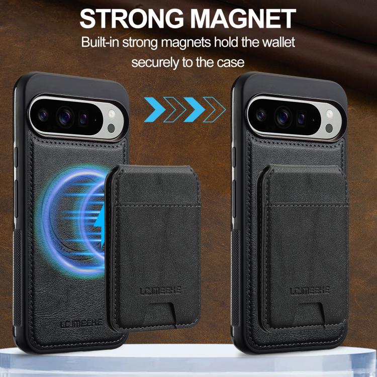 For Google Pixel 10 Pro XL LC.IMEEKE L3 Series Detachable RFID Card Bag Magsafe Phone Case(Black)